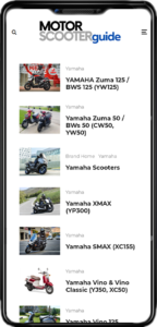 Motor Scooter Guide website on mobile
